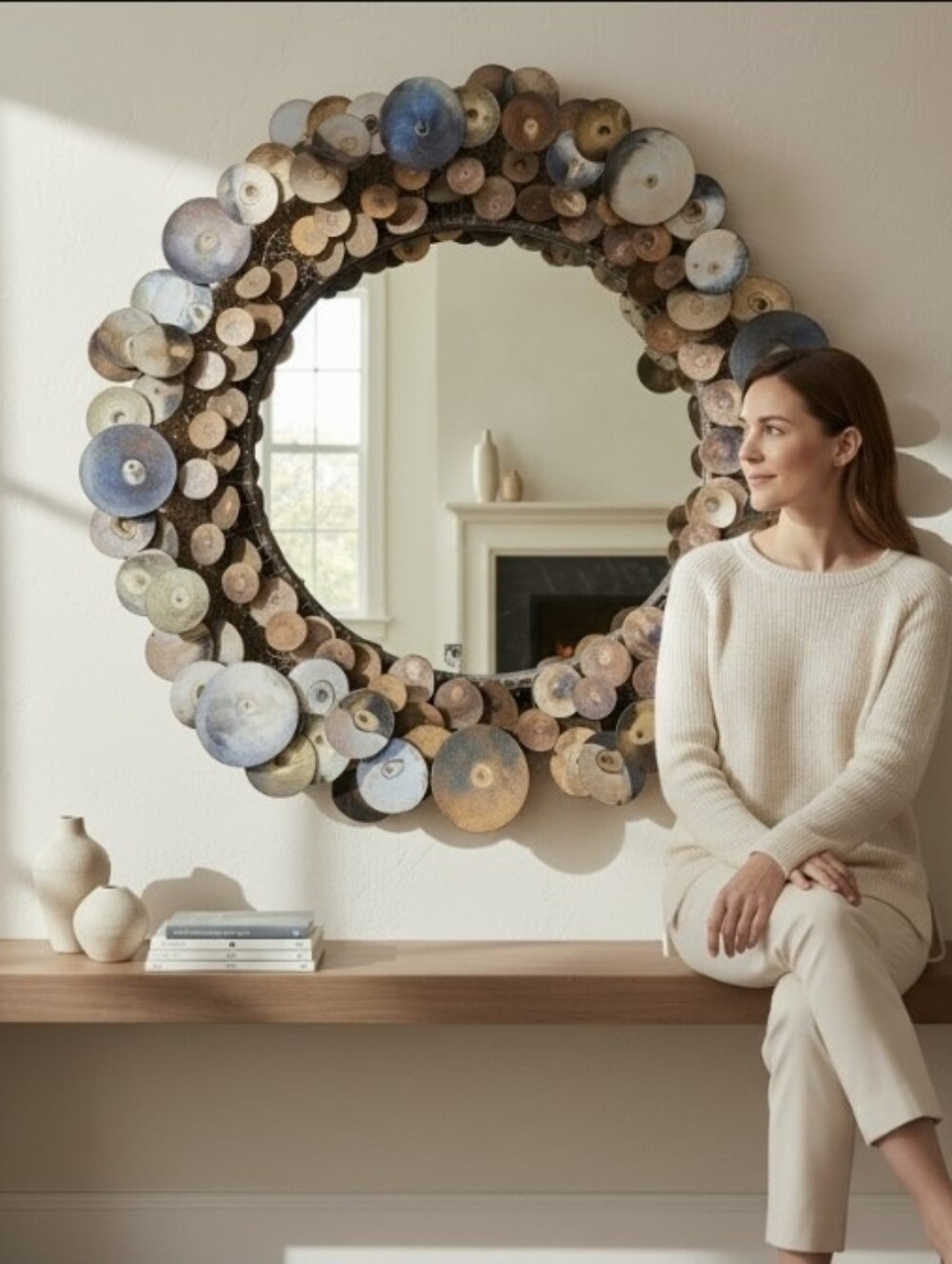 Vintage Curtis Jere Raindrops Wall Mirror-Signed 1969-Beautiful Patina!